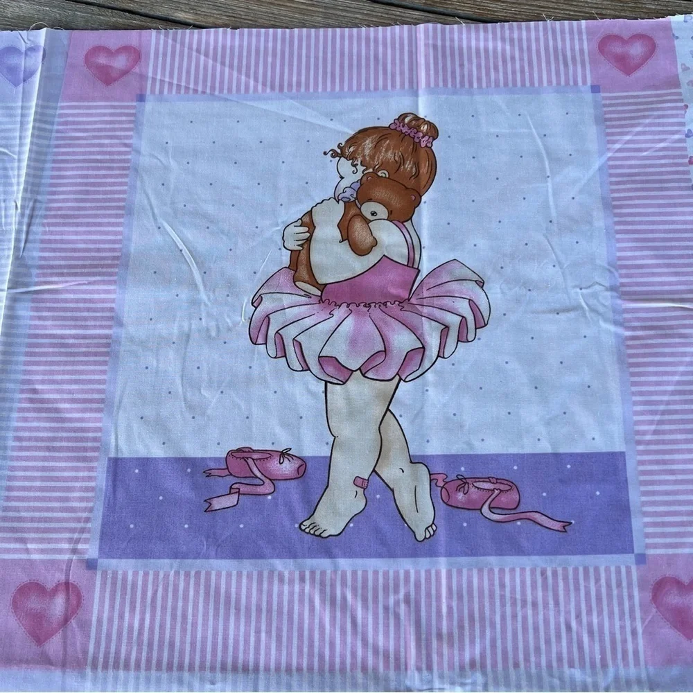 Daisy Kingdom Ballerina Babies #4342 4 Block Pillow Panel Glitter Pastel 36x46